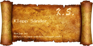 Klepp Sándor névjegykártya